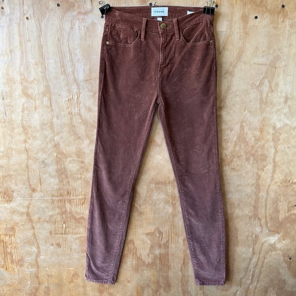 Frame Denim Le High Skinny Corduroy Pants in Butterscotch - Picture 3 of 14